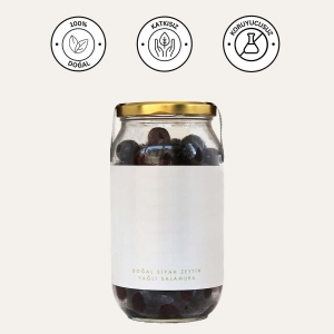 Premium Gurme Yağlı Salamura Siyah Zeytin XL 650 g